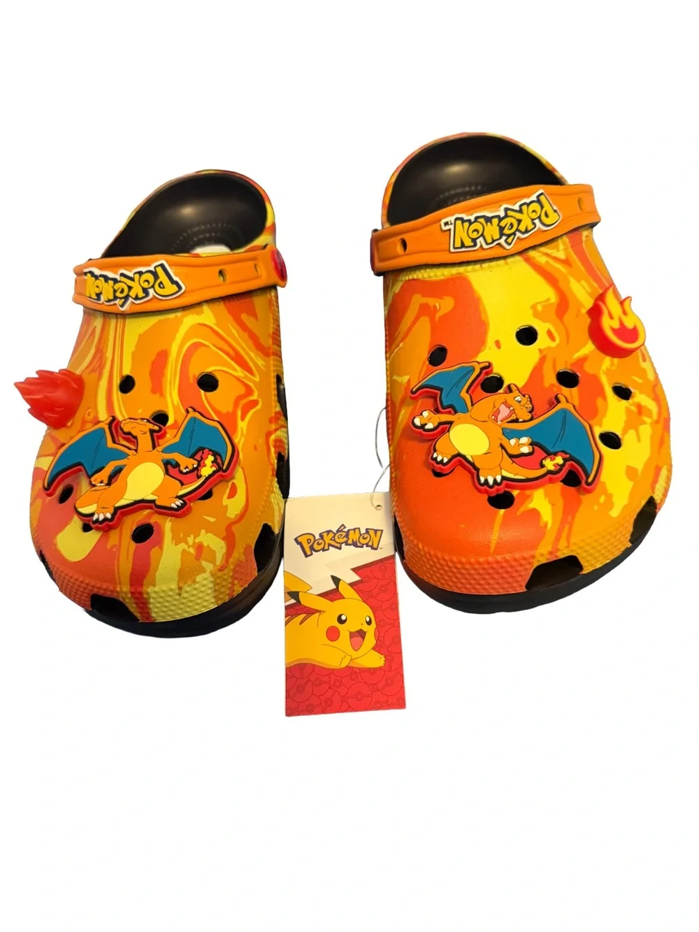 NWT & Box CROCS Pokemon Classic Clogs Charizard Org/Ylw Men Size 9, Women 11